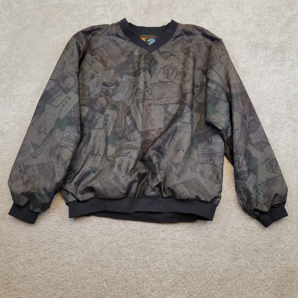 VTG 90s Forrester's Mens Golf All Over Print Windbreaker Pullover Large‎